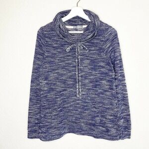 Loveappella Cowl Neck Kangaroo Pocket Sweater